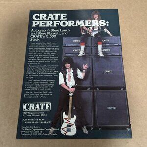Steve Lynch & Steve Plunkett of Autograph - Crate Amps - 1986 Print Ad